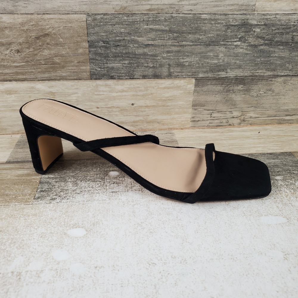 FARYL by Farylrobin Analisa Womens Sandal Sz 14 Black Slip-On Block Heel Comfort